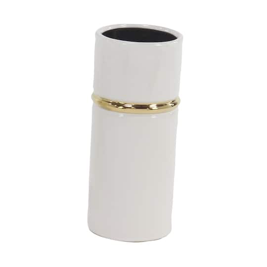 White Stoneware Glam Vase Set